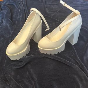 white mary jane heels